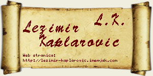 Ležimir Kaplarović vizit kartica
